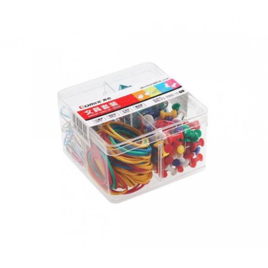 Comix σετ πινέζες-πιάστρες-συνδετήρες-λαστιχάκια